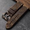 Hand-Made Brown Cowhide Watchand For Bronze Watch Watchband 4mm Thickened Brown 20 22 24 26 Men Bracelet