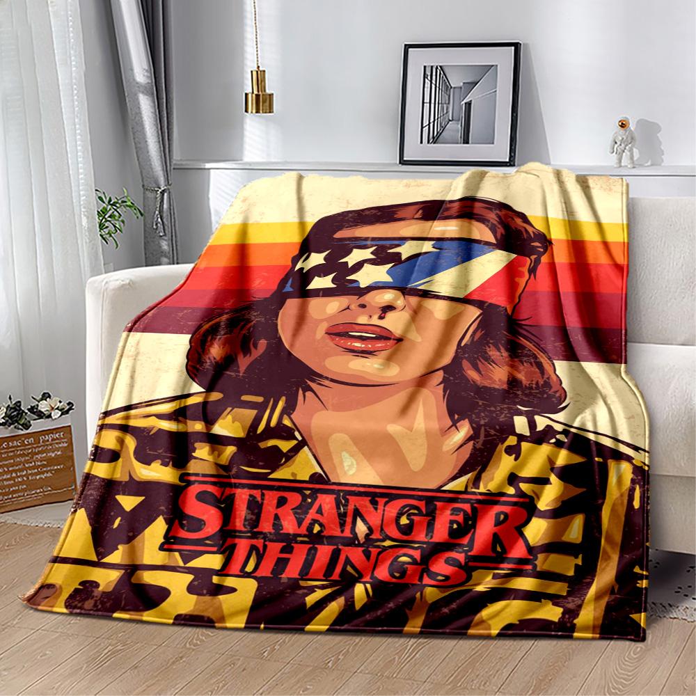 Stranger Things  Blanket Suitable for sofas,travel, living rooms also a good gift for friends and family Suitable for all seasons.