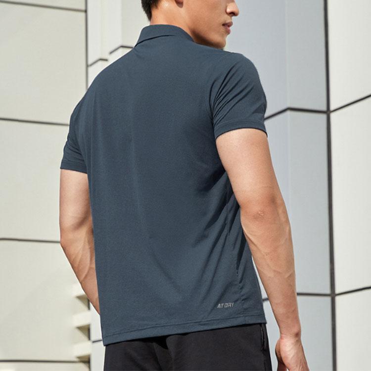 Li Ning Solid Color Comfortable Breathable Casual Sports Polo Shirt Men tops Ink-Gray APLU753-3