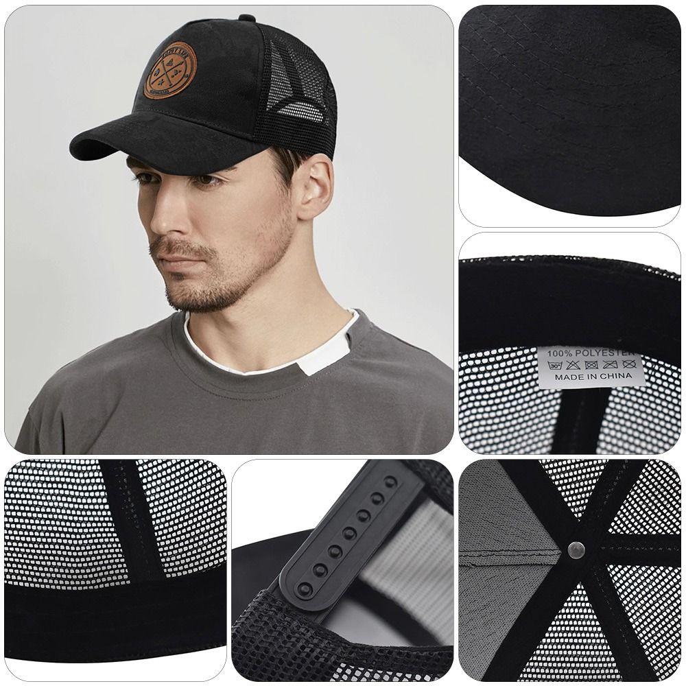 Casquette de baseball d'été en maille avec patch lettre, chapeau de soleil sport à rabat pour hommes et femmes