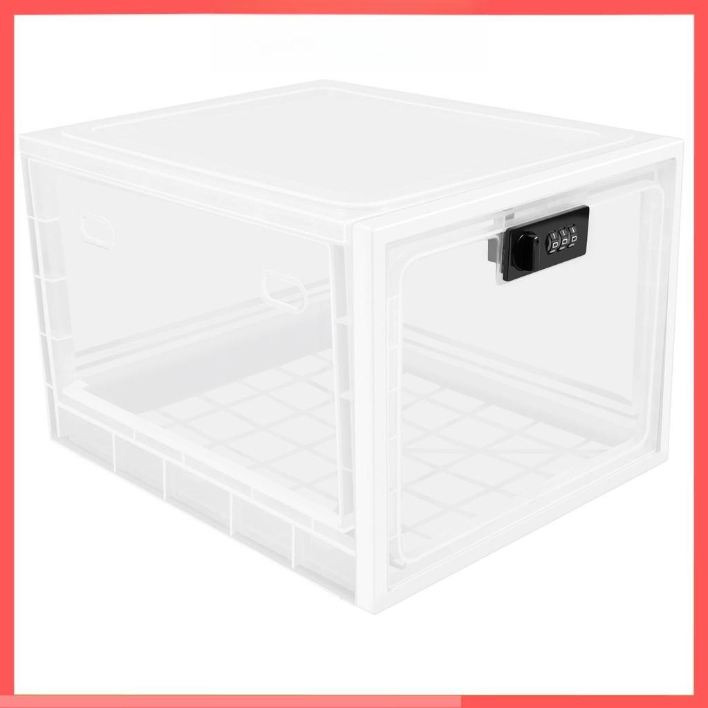 3.6 Gallon Capacity Lockable Storage Bin with Combination Lock Household Lockable Storage Box Portable Locking Box