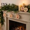 Reusable Xmas Tree Pendants 12/24/36Pcs Christmas Gnome Wooden Ornaments, Round Wood Slice Hanging Decorations, Santa Claus Tags Print Designs