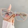 Fashion Anti-Blue Light Cat Eye Glasses Simple Frame Eyeglasses for Women and Men Ultra Light Unisex Transparent Eyewear