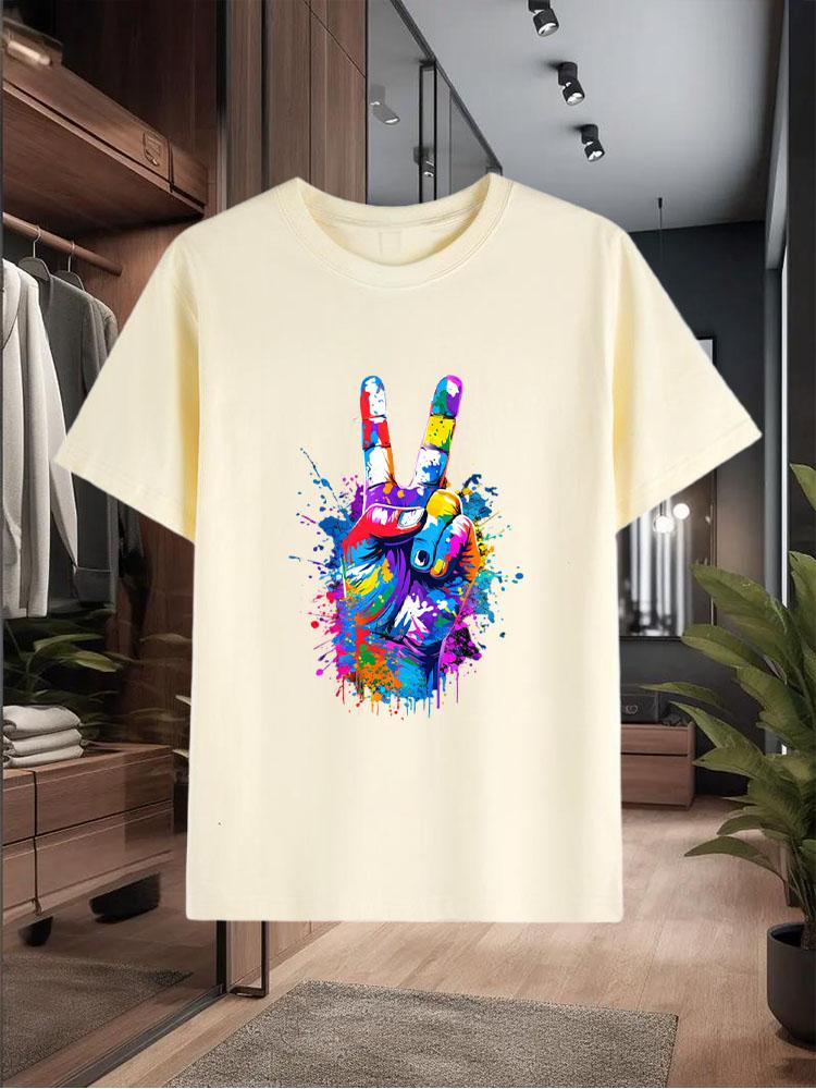 Men's New 100% Cotton T - Shirts for Summer  A Loose, Breathable and Casual Short - Sleeve Top