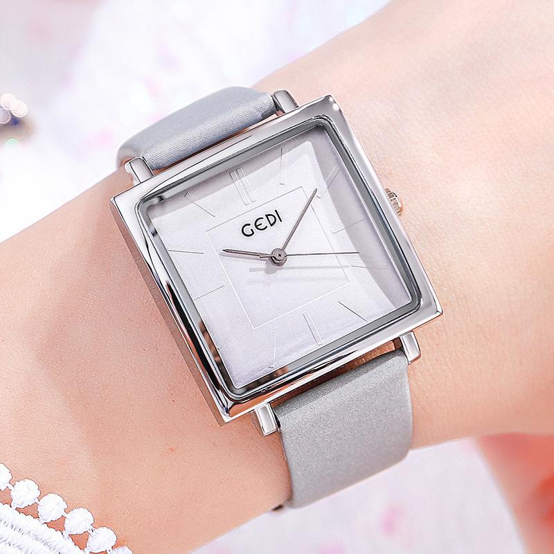 Kuaishou Damen Retro Quadratische Gürteluhr Stilvolle und Einfache Wasserdichte Quarz Uhr