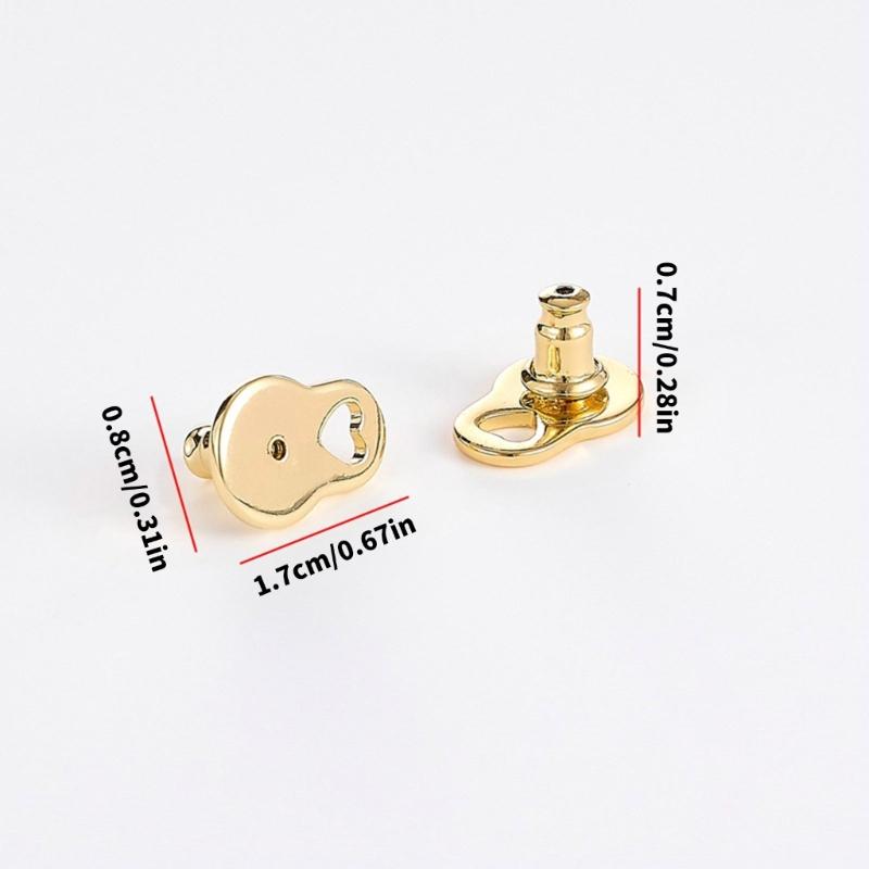 4PCS Droop Resistant Earring Backs Heart Lifters For Heavy Earrings Secure Locking Design Sturdy Copper Material
