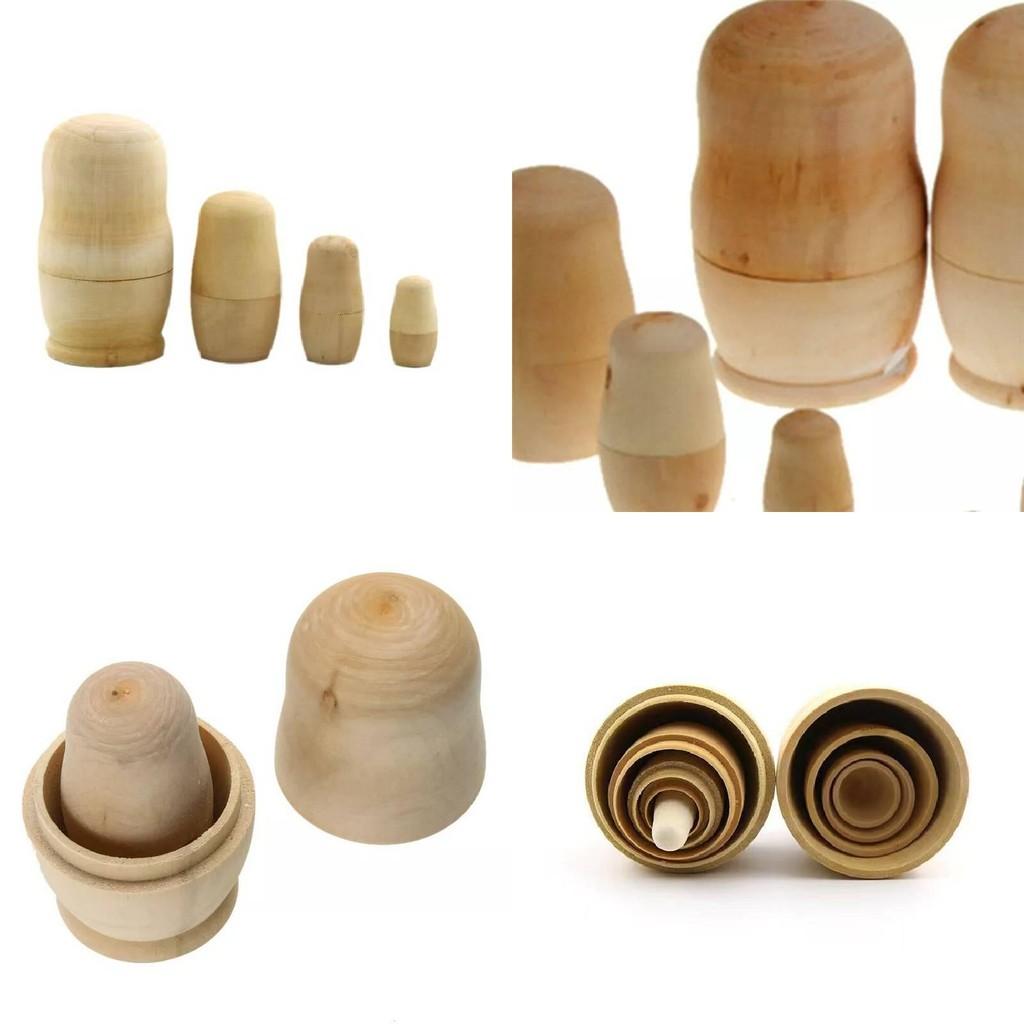 Beautiful Five Layer Russian Nesting Dolls Crafted From Natural Wood For Diy Projects