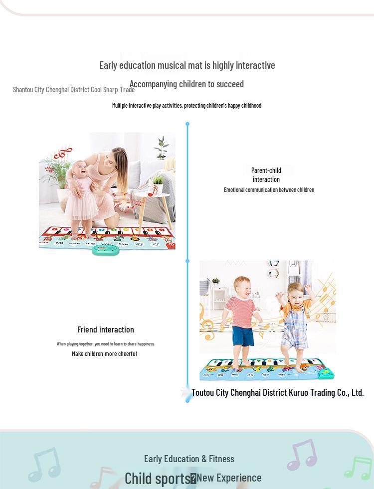 Interactive Children's Piano Mat: Educational Music Carpet for Parent-Child Play