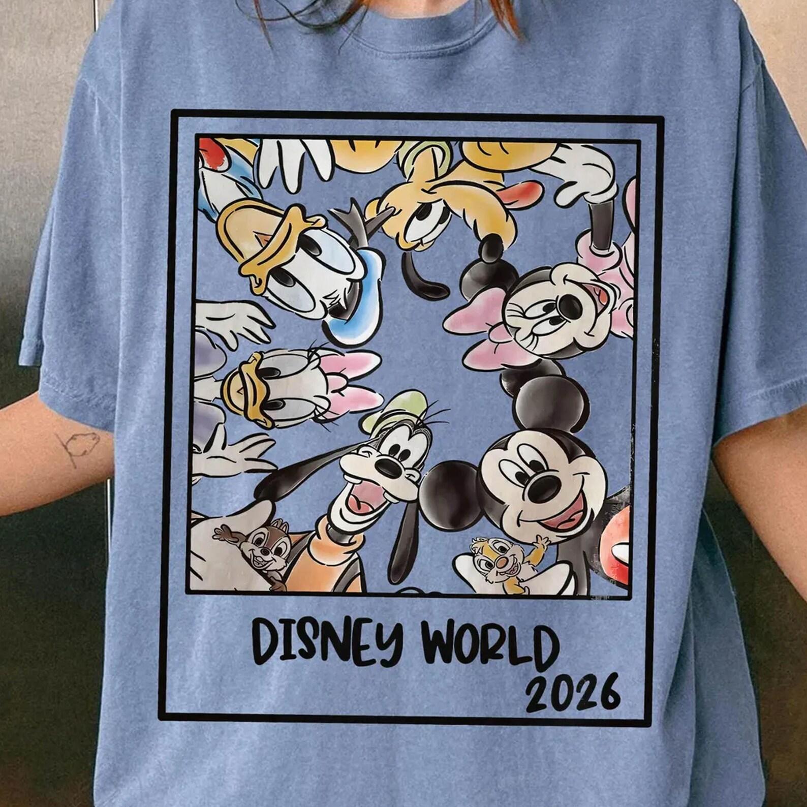 Retro Disneyworld 2026 Shirt, Mickey And Friends Vacation Matching Family Trip Tee 2XL