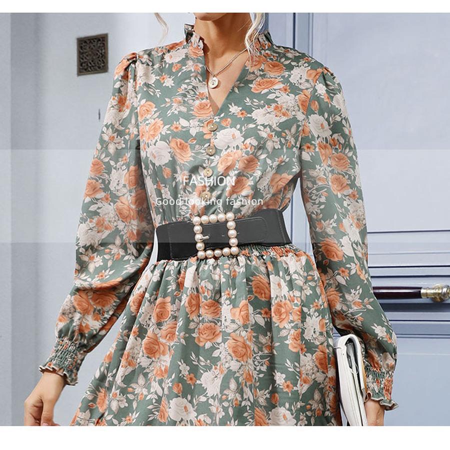 Trendy Spring/Autumn Women's Fashion French Country Style Long Sleeve Dress