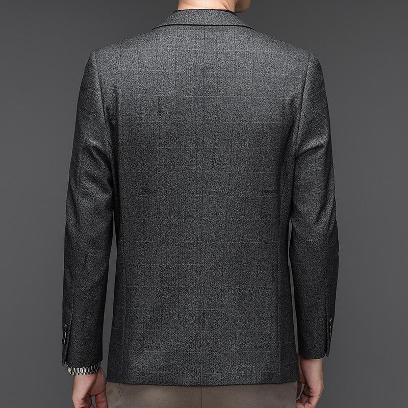 Plaid Suit Men's Autumn and Winter New Elastic Non-iron Casual Suit Korean Version Slim Single Suit Men's Jacket