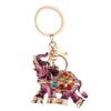 Woman Party Gift Full Rhinestone 3D Elephant Keychain Luxury Pendant Key Bag Charms Ornament Girls Jewelry Accessories Party