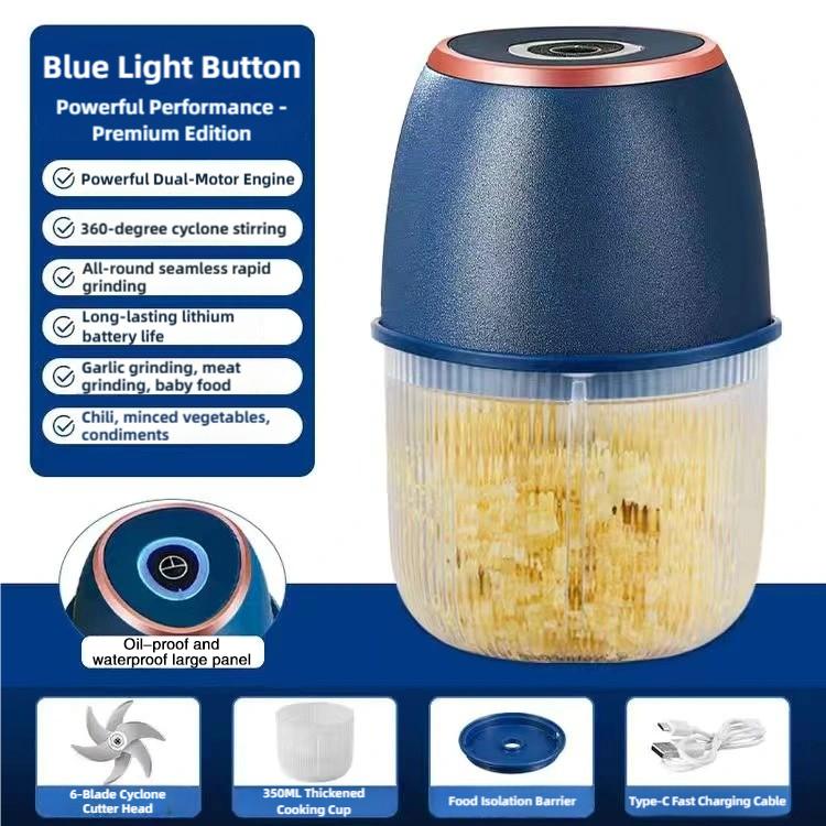 350ML Food Chopper Electric Meat Grinder Garlic Masher USB Multifunction Slicer Blender Kitchen Food Processor