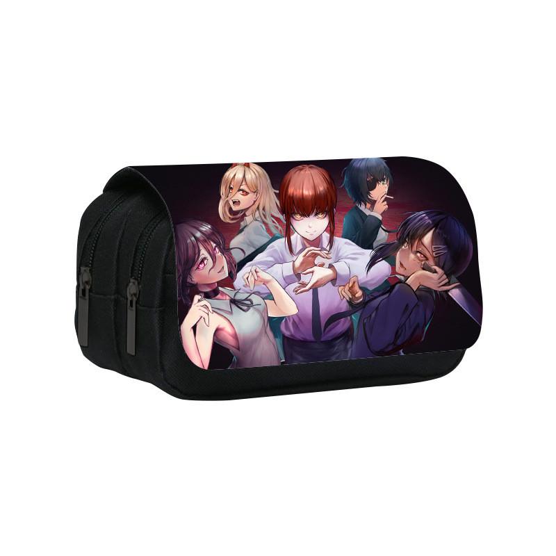Denji Chainsaw Man Pencil Case Large Capacity Nylon Material Travel School