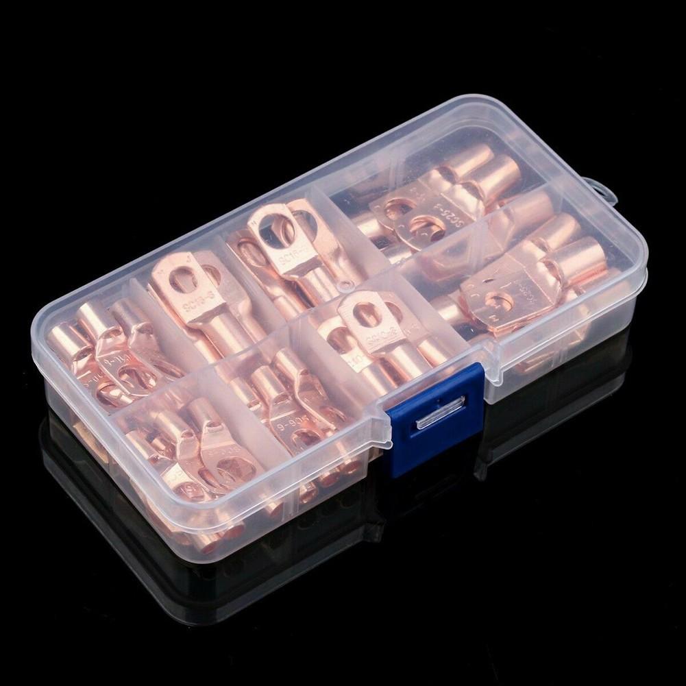 60 buc. Terminale pentru tub de cupru Kit de conectori de sertizare pentru cablu de sudare pentru baterie