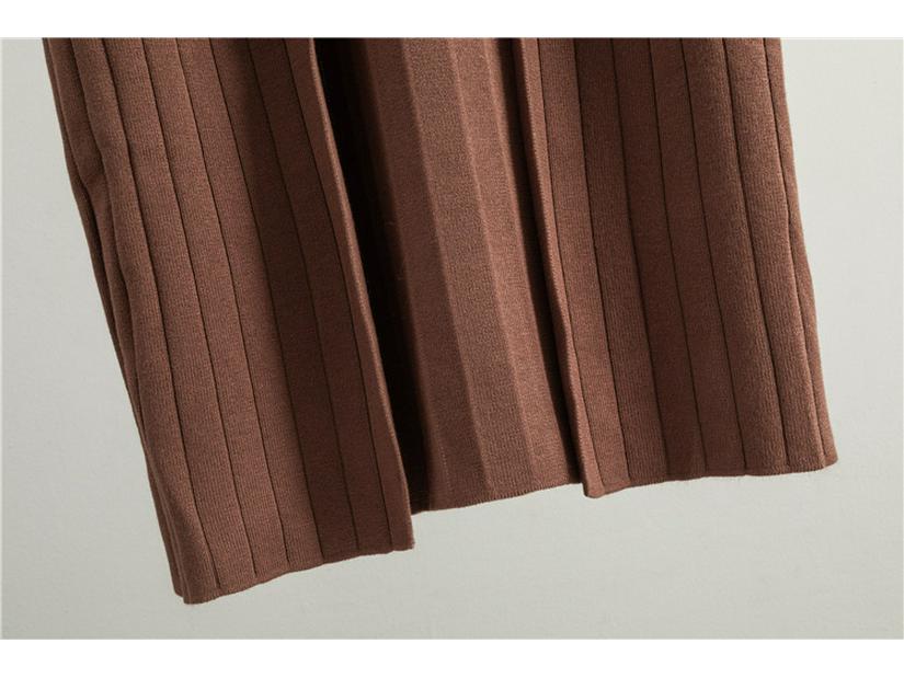 2026 Spring/Fall Elegant Knit Three-Piece Set: Long Cardigan Coat, Single-Breasted Vest, Wide-Leg Pants