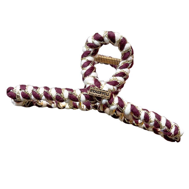 Korean Leopard Print Metal Hair Claw - Elegant Retro Women's Shark Clip