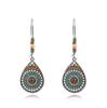 Elegant Teardrop Flower Earrings with Alloy and Enamel
