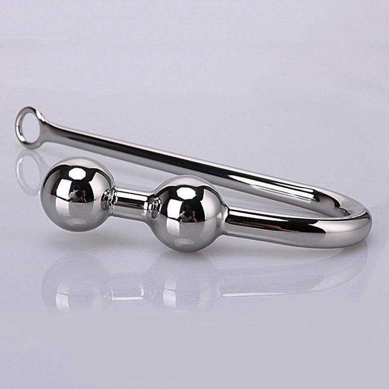 Stainless Steel Anal Hook Butt Plug Prostate Massager For Adults With Ball Sex Toys