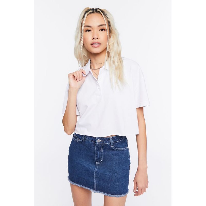 

American Retro Preppy Style XS-XL Short Loose Pique Polo Shirt Sexy T-shirt Short Top European and American Single White S