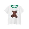 Foreign Trade Summer New Children's Short-Sleeved T-Shirt Korean Style Children's Cartoon Bear Baby Girl Clothes Pure Cotton Print Ins