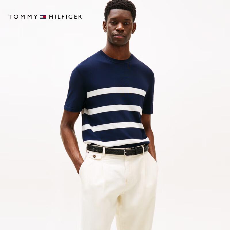 Tommy Hilfiger Men s Striped Knit Short Sleeve T-Shirt M