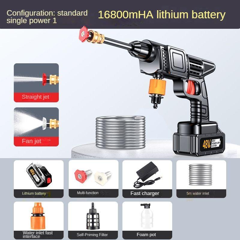 

Беспроводная автомойка, водяной пистолет высокого давления, бытовой портативный многофункциональный литий-ионный стиральный инструмент, инструмент для дозирования автомойки, Божье оружие One Battery