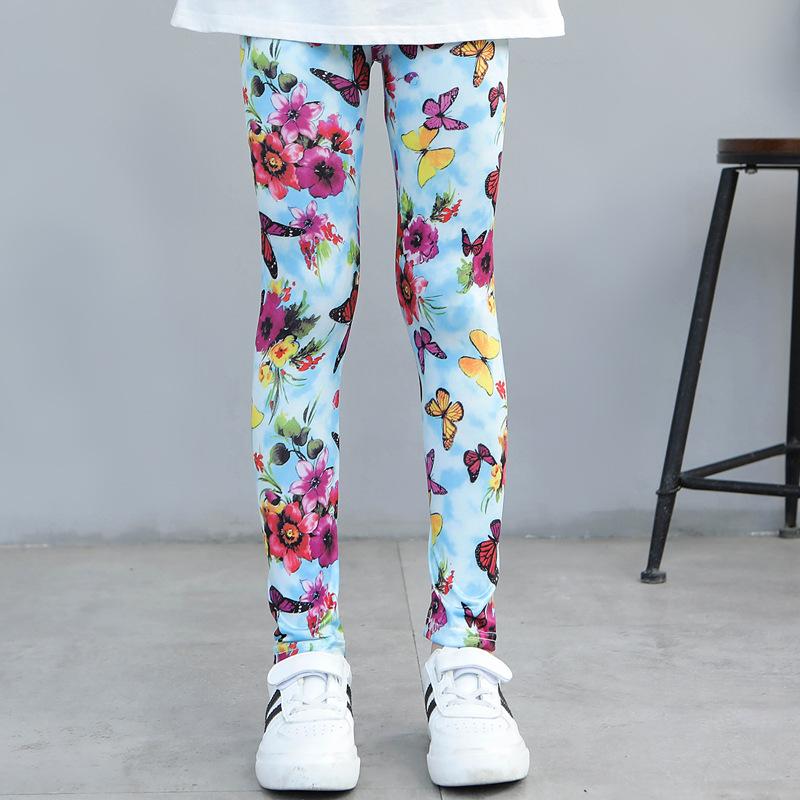 Wish Girls' Leggings Spring and Autumn Thin Children's Elastic Printed Pants Korean Style Medium