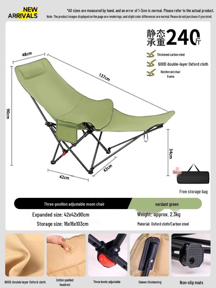 Moon Chair: Outdoor Folding Recliner for Camping, Fishing, and Picnics