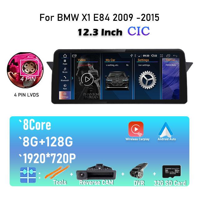For BMW X1 E84 2009 - 2015 12.3 Inch iDrive / CIC System Android 14 IPS Car Radio Stereo Video Player Multimedia GPS Navigation
