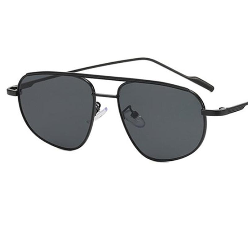 

NEW Sunglasses Unisex Double Beam Sun Glasses Anti-UV Spectacles Retro Eyeglasses Alloy Frame Sunscreen Pilot Google as picture чорний