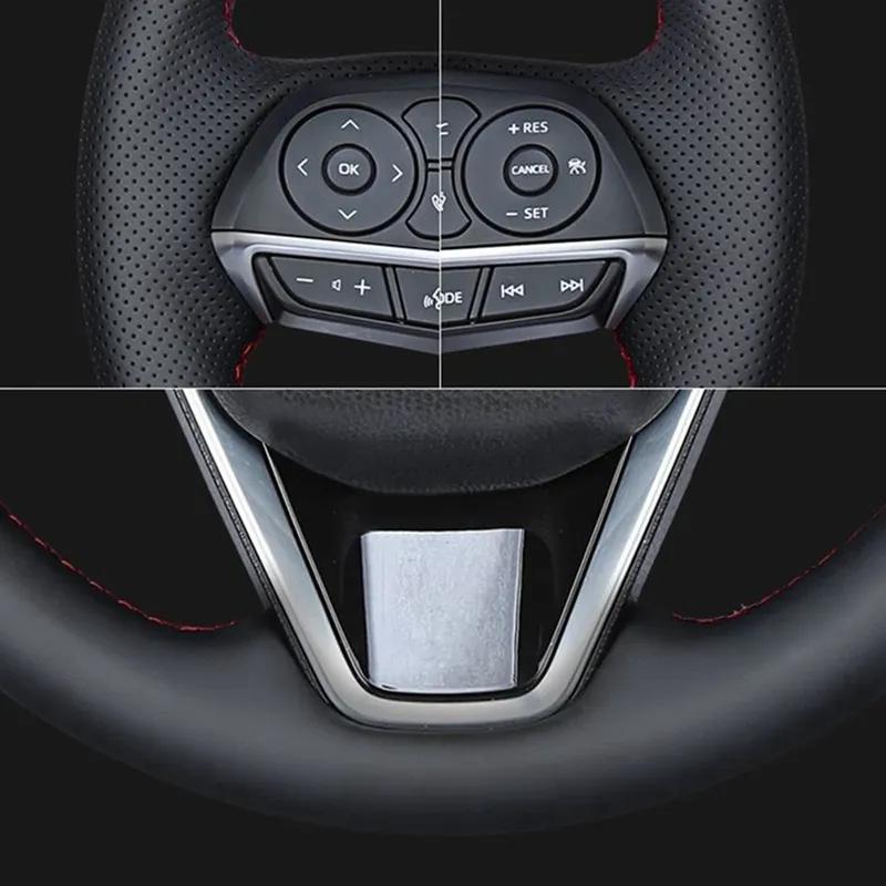 Car Accessories Hand Stitched Black Non-slip Carbon Fiber Leather Model Y 2017- Steering Wheel Cover For Tesla Model 3