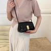 Trendy Korean Style Small Square Shoulder Bag In Black Gold Silver Or Rose For Women