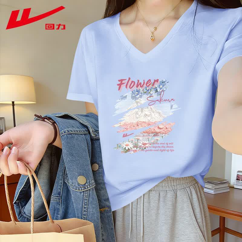Warrior Women s Cotton V-Neck Printed Short Sleeve Top XL