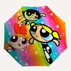 1pc Powerpuff Girls Automatic Opening/Closing Umbrella - Portable 3-Fold Design, 8-Rib Outdoor Umbrella - Ideal Gift for Fans, Travelers, Daily U