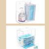 Acrylic Two Compartment Mask Dispenser Box With Hand Stand Transparent Hygiene Station