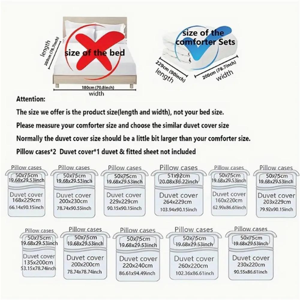 3-delt dynetrekksett i queen size med rødt soppmønster - Mykt, pustende og komfortabelt sengetøy i polyester med abstrakt