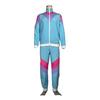 2Pcs/Set Disco Tracksuit Retro 80s Sportswear Long Sleeve Color Block Zipper Jacket High Waisted Long Trousers Set Men Women Party Wear