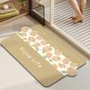 Nordic Simple Flowers Moisture-wicking Quick Drying Bathroom Floor Mat Bathroom Odd Shape Anti-dirty Wear-resistant Diatomium Mud Carpet