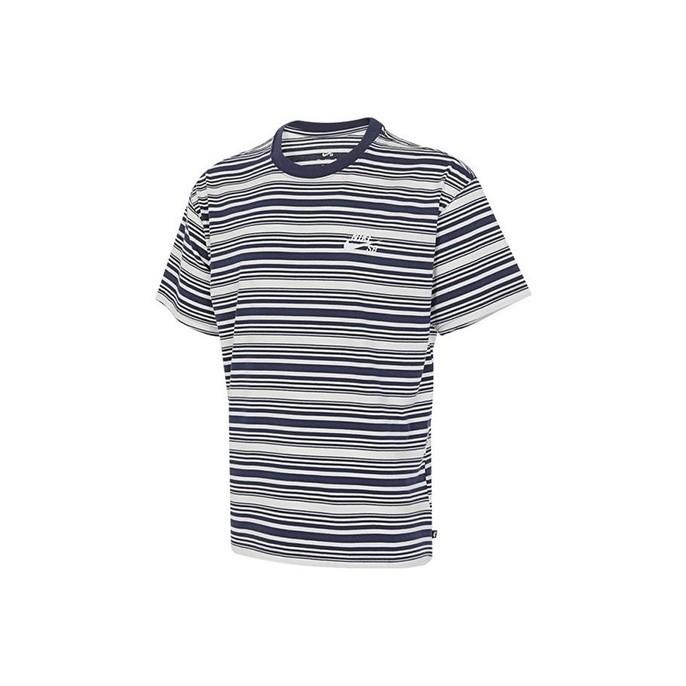

Nike Striped Crew Neck Casual Short Sleeve T-Shirt for Men, White and Blue FQ3712-410 XXL