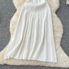 Summer Women Elegant Short Sleeve Denim Patchwork Knitted Sweater Long Midi Party Dresses