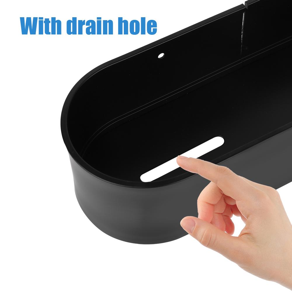 Shower Storage Basket Bath Towel Holder Wall Mounted Shelves Kitchen Organizer No-Drill Bathroom Shelf Rack Black