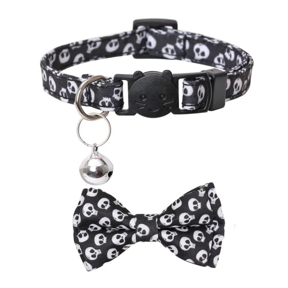 Bowknot Halloween Cat Collar Adjustable Cat Bow Tie  Ghost Festival