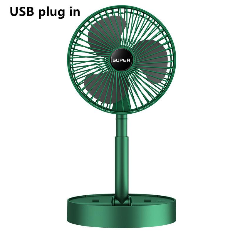 Stand Fan 6 Inch Folding Portable Telescopic USB Rechargeable Battery 3 Speeds Super Quiet Adjustable Height