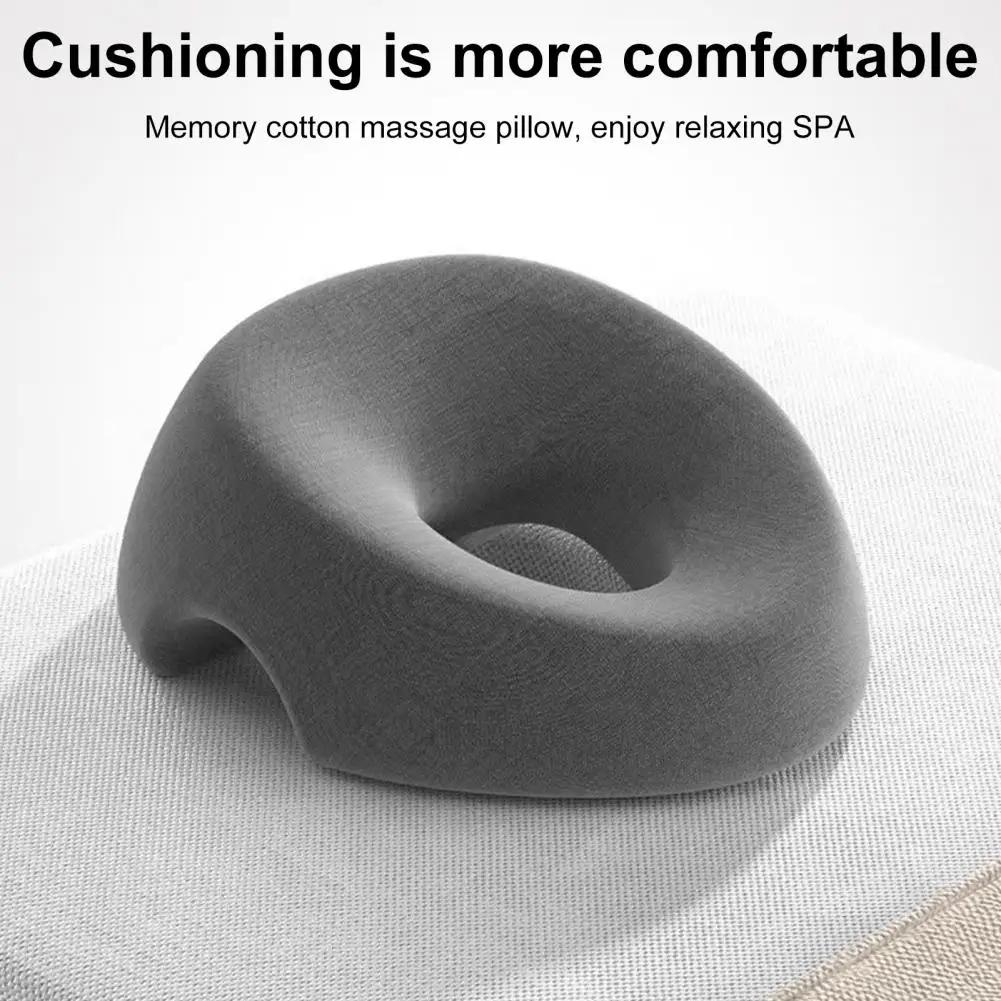 1pc Soft O-Shaped Facial Massage Pillow Polyurethane Filling Removable Washable Cover Neck Shoulder Back Relief for Home Salon
