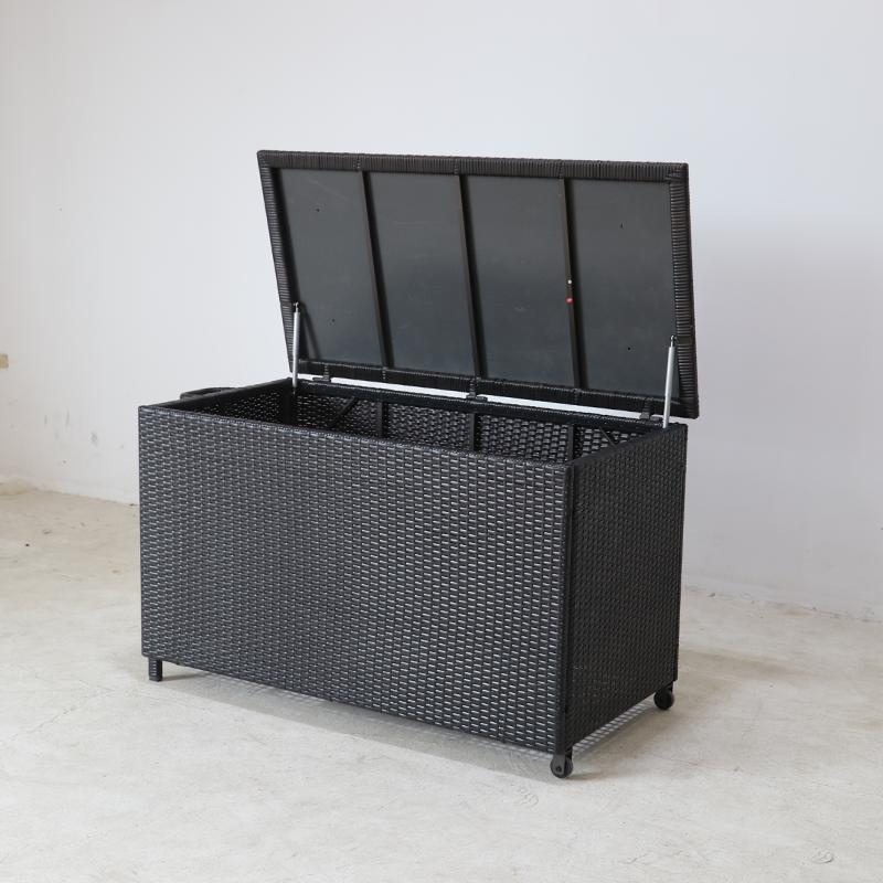 Modern Design Outdoor Deck Storage Box Durable Wicker with Aluminum Frame All Weather Garden Furniture Patio Lockers