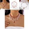 Romantic Heart Pearl Choker Necklace With Cherry And Strawberry Charms For Girls