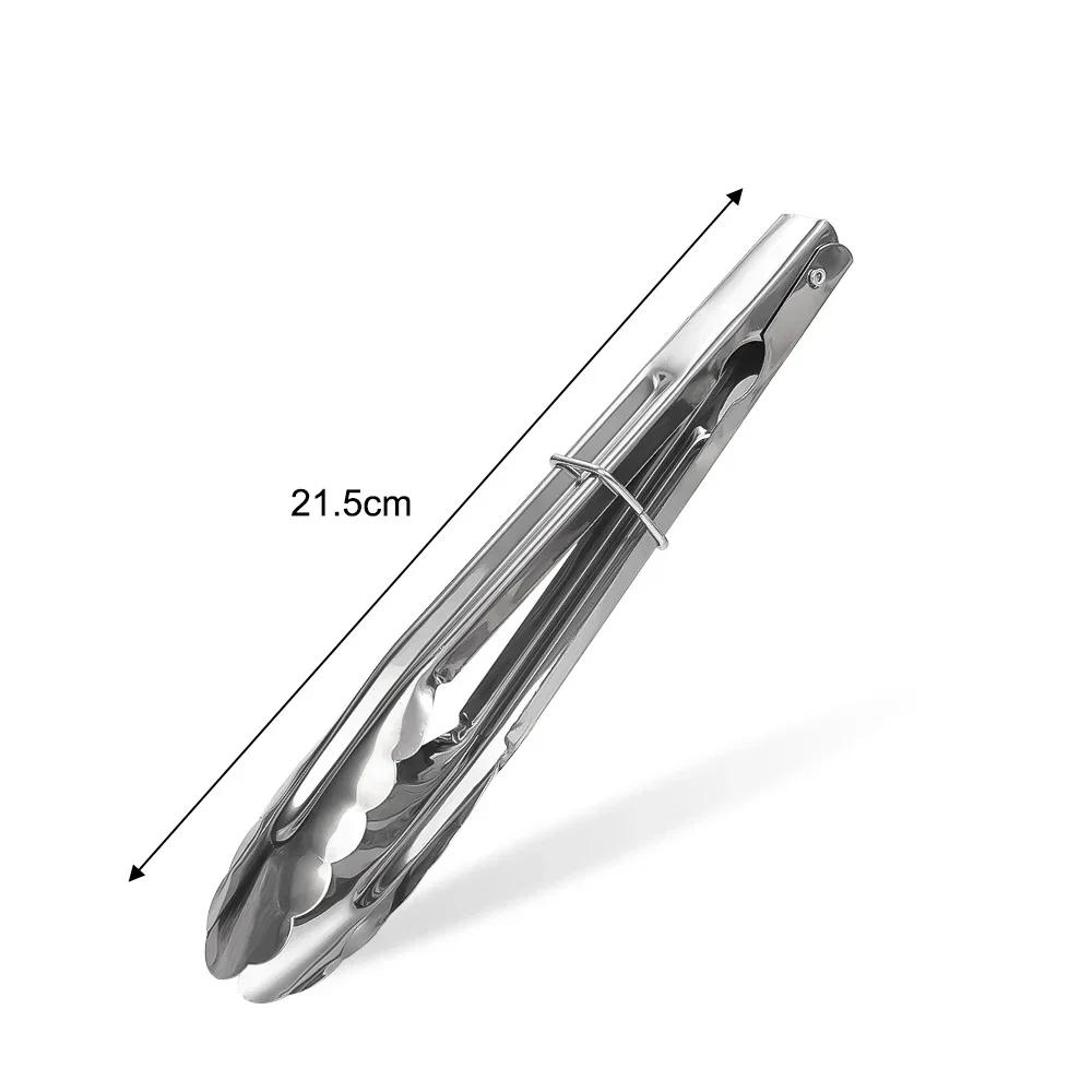 5/1Pcs Non-Slip Stainless Steel Food Tongs Salad Bread Clamps Cooking Tools Barbecue Meat Tongs Serving Clips Kitchen Gadgets