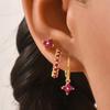 European and American Hot-selling Women's Jewelry Geometric Design Inlaid Zircon Stud Earrings Versatile Earrings Set