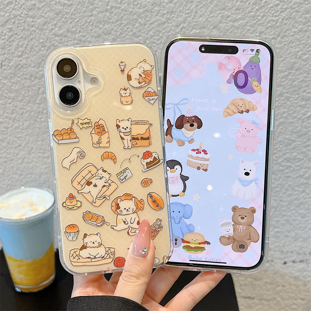 IMD Phone Case for iPhone 11 13 16 Pro Max Case iPhone 13 14 15 Pro Max 12 13 Pro Max 13 Pro 14 Pro Cartoon Cute Flower Animal Shock Wear-resistant